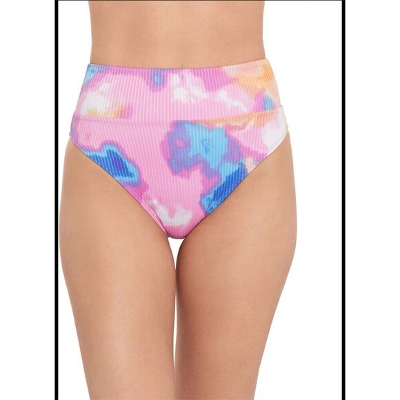 Salt and Cove Pink and Orange High Cut Bikini Bottom Size Small - Picture 2 of 5